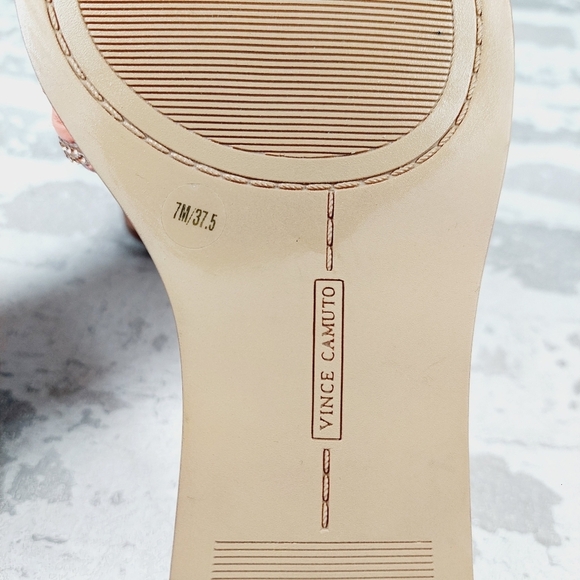 New Vince Camuto Belmiya Woven Leather Puff Embellished Slides E682 - Picture 9 of 10